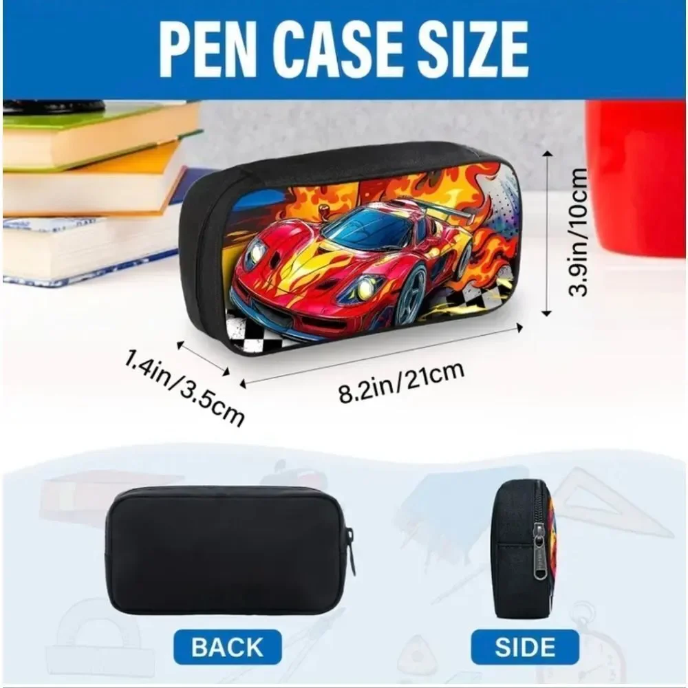 Racecars Fire Finishline Bookbag/Backpack Lunch Bag Pencil Case Set